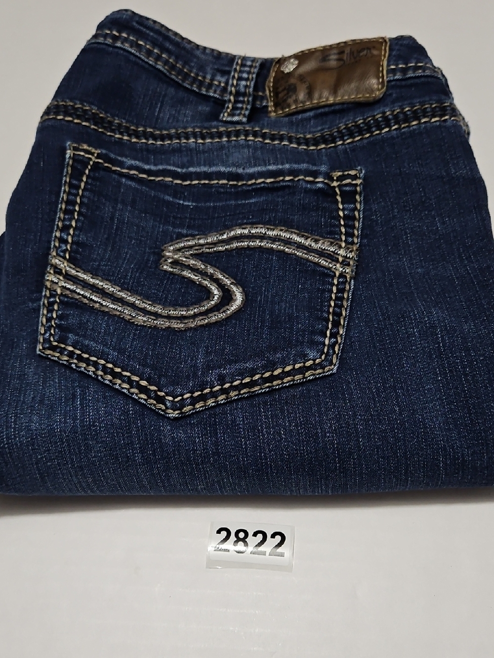Silver Jeans Dark Blue Skinny Super Stretch Jeans with Faded Detail Size 20 - Picture 14 of 14
